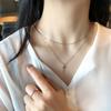 Street Style Korean Style Jewelry Women Pendant Necklace Metal Clavicle Chain Double Layer  Choker