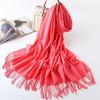 Women's High-End Red Imitation Cashmere Knit Shawl - Versatile & Fashionable