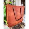 Women's Genuine Reliable Goat Leather Tote Shopping Handmade Bag