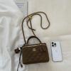 Women's 2025 Trendy Diamond Pattern Chain Handbag - Versatile Box Bag for Shoulder or Crossbody Wear