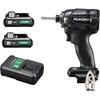 HiKOKI 10.8V Rechargeable Impact Driver, Strong Black, with Battery and Charger, WH12DCA (2LSB)