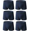 6Pcs Oversized Underwear Men Solid Cotton Boxers Comfort Mid‑Waist Boxer Briefs For Big Guys Daily Wear Panties L XL 2XL 3XL 4XL 5XL 6XL