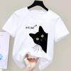Kids Tshirt 100 Cotton Summer Meow Black Cat Print T Shirt Casual Oneck Boys Girls Tshirt Short Sleeve Tshirt Tees