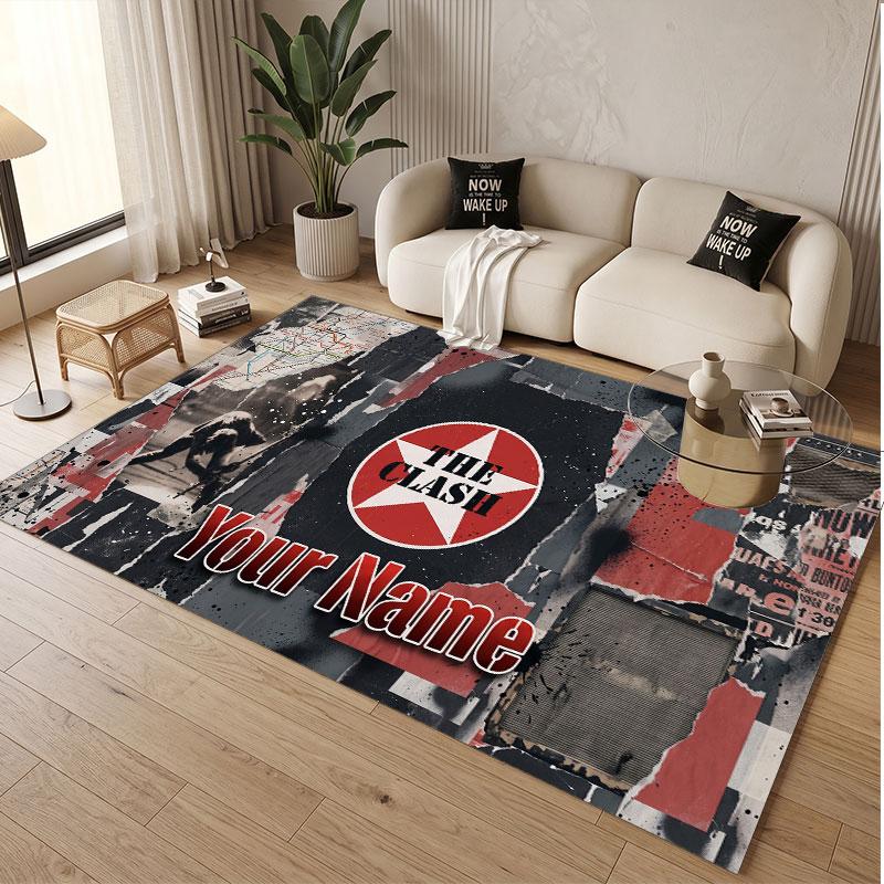 Custom Rug The Cure Pattern Print Name Text Soft Non‑Slip Floor Carpet for Home Indoor Decoration