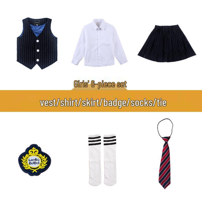 Korean Style Girls' Black Suit - 2024 Spring/Autumn Fashion for Kids