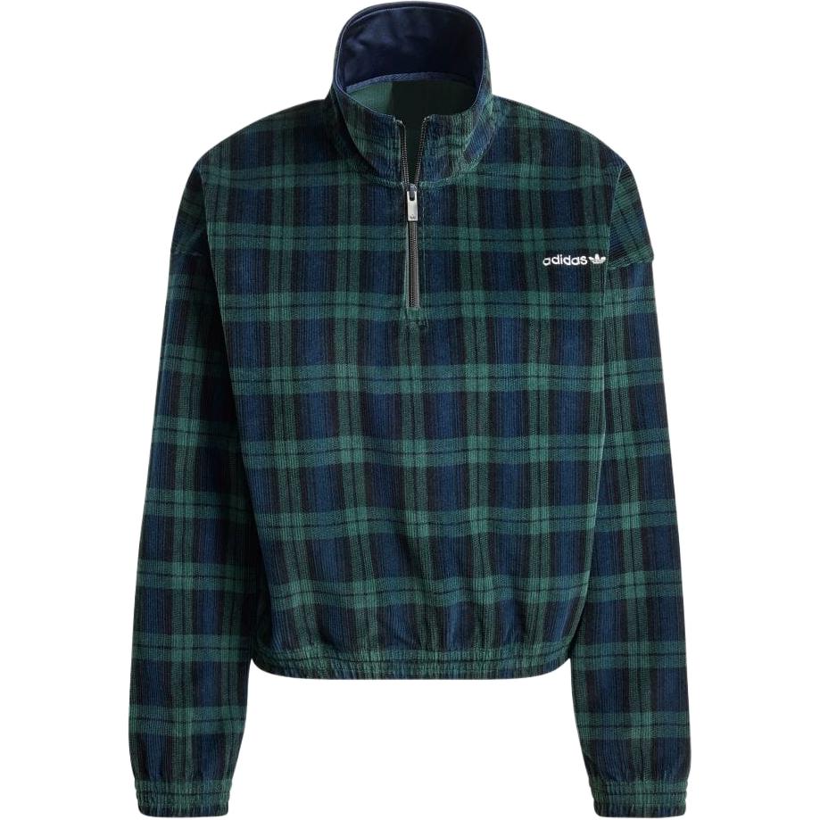 adidas Originals Tartan Half Zip Sweatshirt Green Women IX1054 M