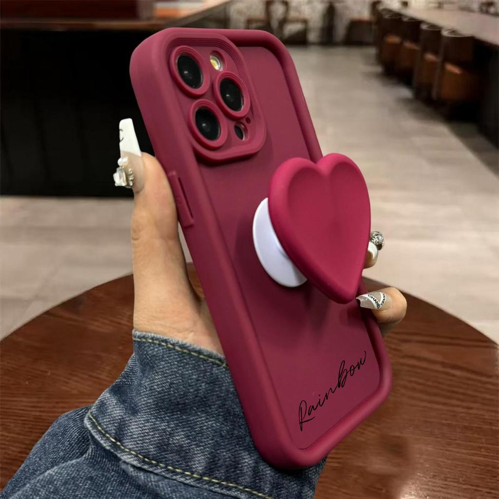 DIY Cute 3D Love Heart Silicone Phone Case For iPhone 16 ProMax Pro 16e 15 14 13 Mini 12 11 XS Max XR 7 Plus 8 6s Shockproof Cover Customized Name