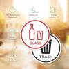 6 Pack 6" Glass, Paper, Plastic, Metal, Trash, Recycle Sign Stickers - Self-Adhesive Vinyl Decal Recycle s - Eco-Friendly Trash Can Signs - 6" -
