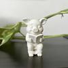 Yousheng 3D Printed Pig Statue, Mini Pig Figurine with Matte Frosted Surface, Dirt Resistant Cute Piglet Reading On Toilet