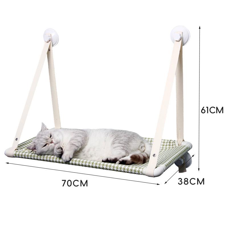 Cat Hammock for Indoor Cats Window Perch Hanging Bed with Suction Cups Balcony Sunbathing Spot Comfortable Pet Nest