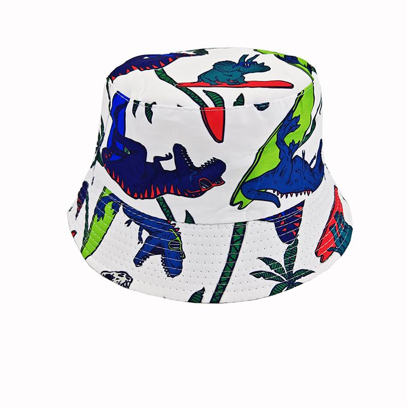 Kids' Cartoon Print Sun Protection Bucket Hat, Double-Sided for Boys & Girls, Trendy Outdoor Headwear