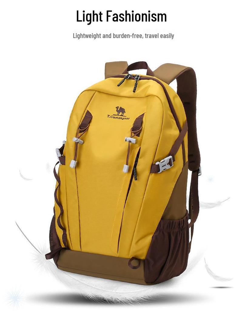 Large Capacity Camel-Style Backpack: Outdoor Travel & School with Spine Protection