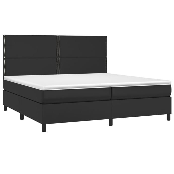 VidaXL Sommier à Lattes de Lit avec Matelas et LED, Lit Rembourré avec Tête de Lit, Lit Double, Lit Adulte de Chambre, 3135903
