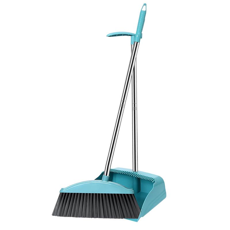 Soft Bristle Broom and Dustpan Set - Non-Stick Hair, Single Sweeping for Household Garbage