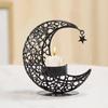 1-5PCS Elegant Metal Moon Candle Holder Romantic Wedding and Christmas Table Decor Modern Luxury Independent Tea Light Stand