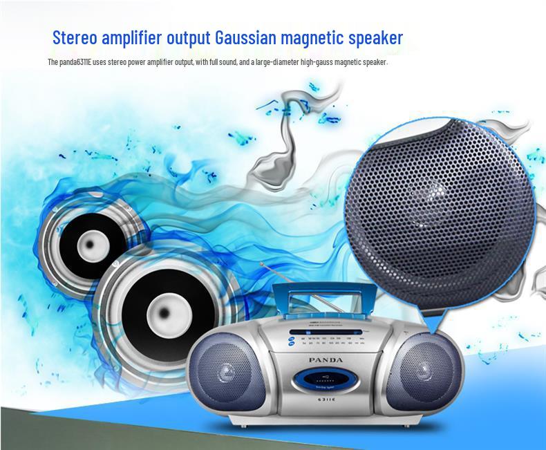 PANDA 6311E Classroom Recorder & Cassette Player with Dual Speakers