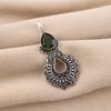 Green Tourmaline Gemstone 925 Sterling Silver Women Jewelry Pretty Oxidize Pendant 1.8" CP-45-14
