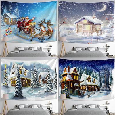 Christmas Snow Pattern Decorative Tapestry Home Living Room Bedroom Wall Decor