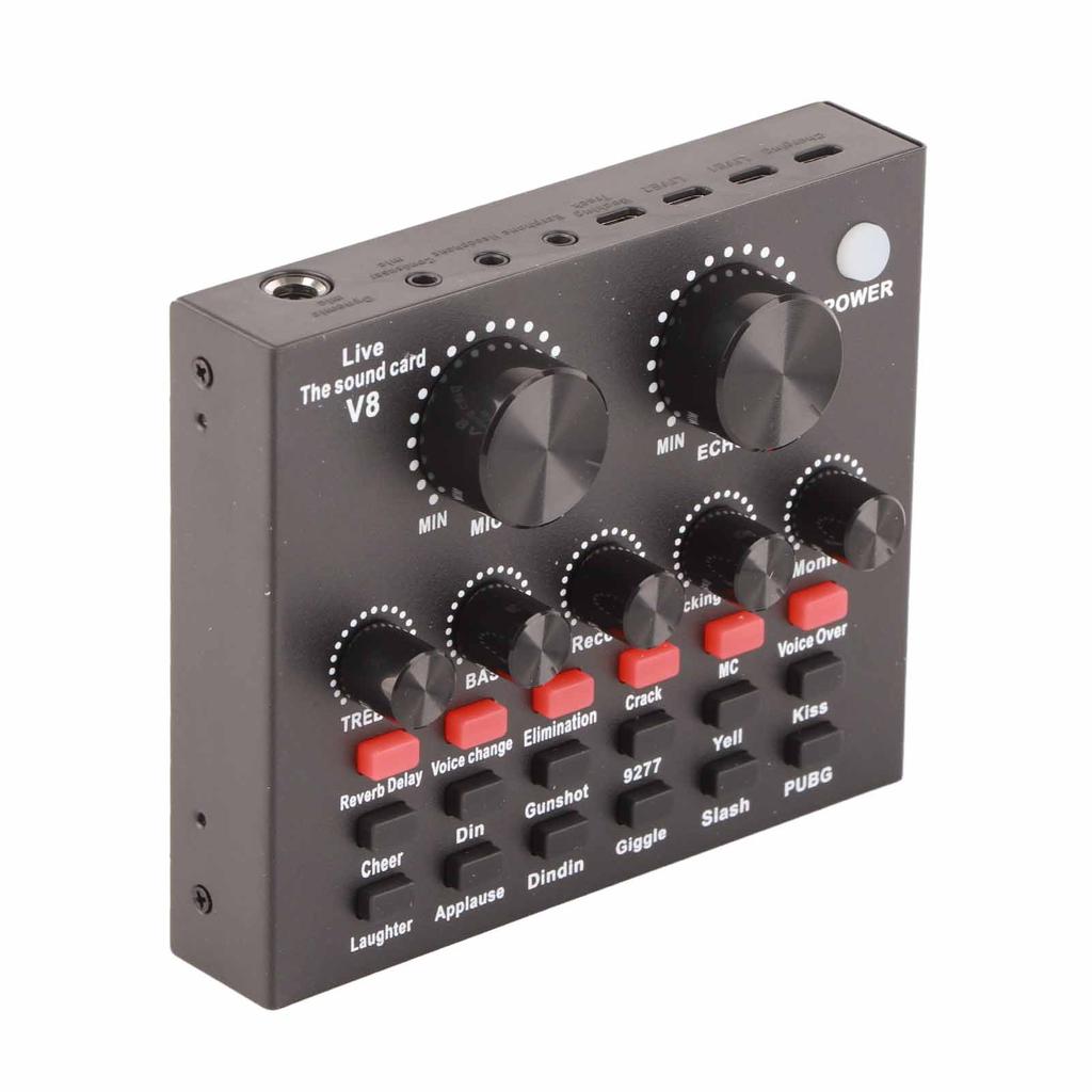 Sound Card Black Metal Bluetooth Type Computer Games Live o Accessories V8a2