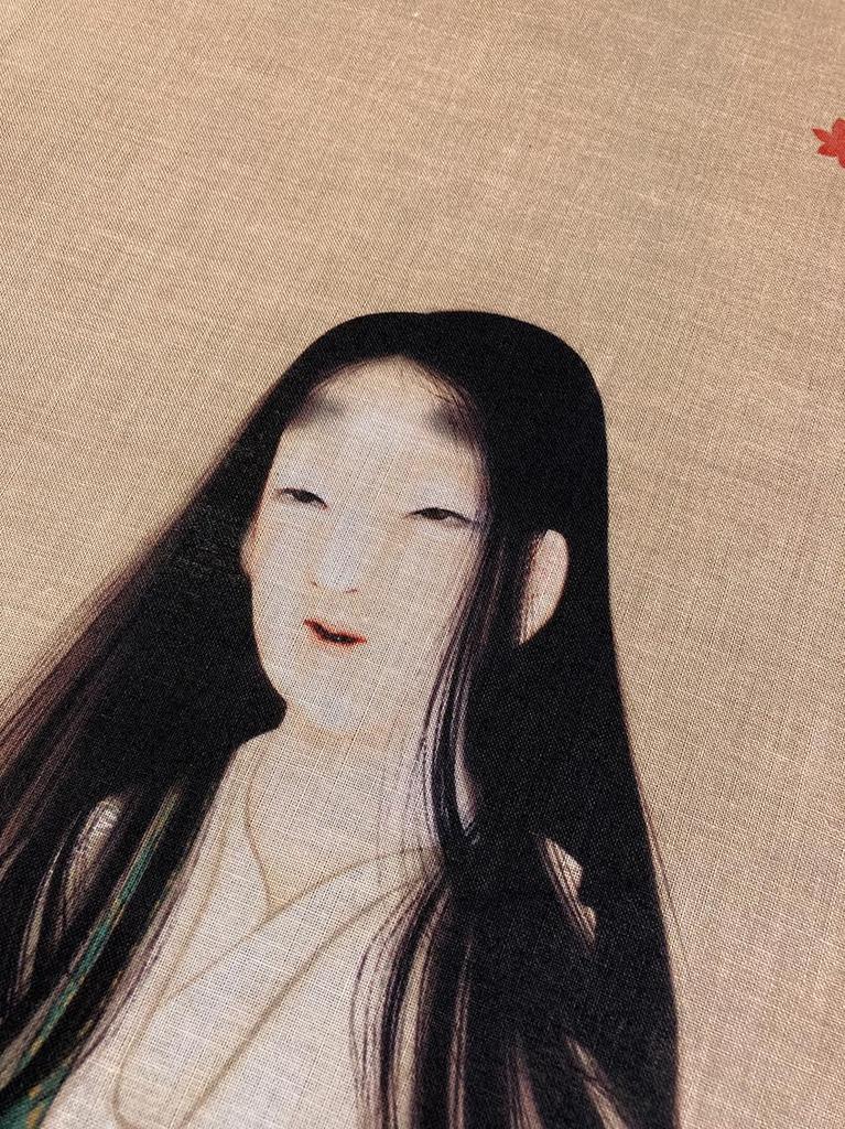 Tenugui (Japanese hand towel) from all times and places, by Uemura Shōen, featuring a floral design.