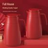 Red Dowry Thermos Flasks for Weddings - Large Capacity Insulated Kettles, Hot Water Bottles