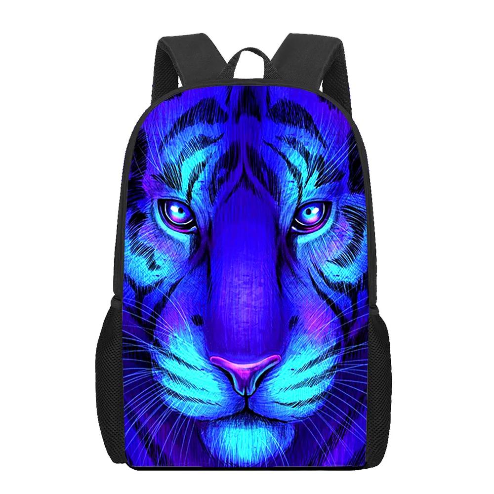Creative Fiercely Tiger Pattern Backpacks for Girls Boys Children Students Book Bag Teenager Shoulder Rucksack Travel Backpack