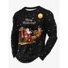 Christmas Elements Santa Claus 3D Printing Men's Spring Autumn Tops T-shirts Fashion Versatile Loose Breathable Long Sleeve O-neck T-shirt Casual