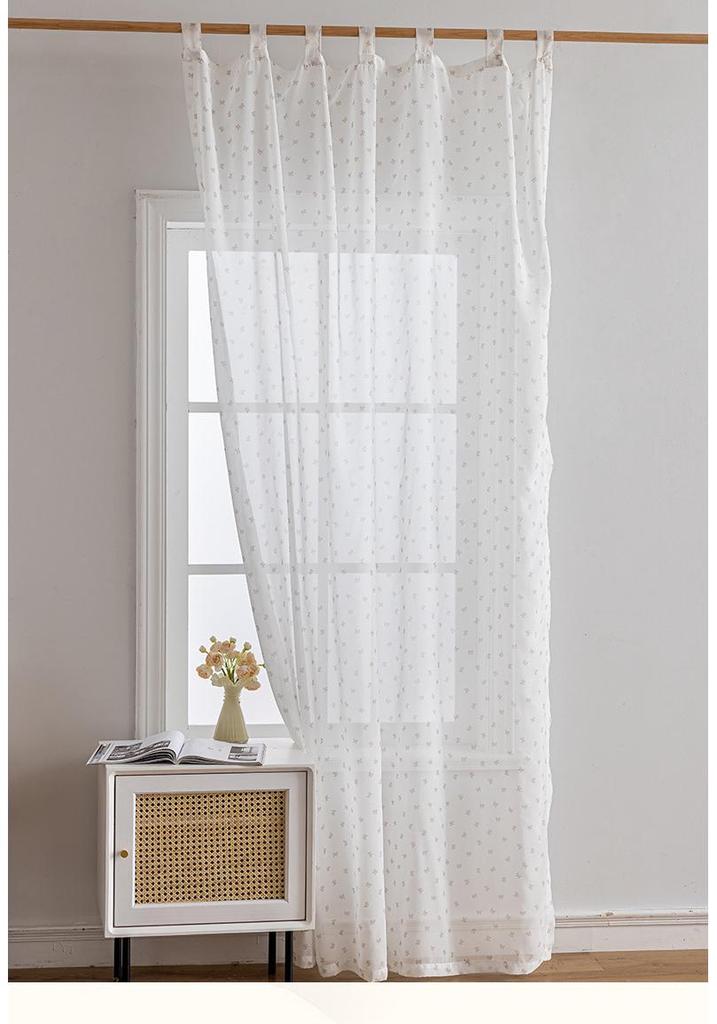 TEMU Translucent Chiffon Butterfly Floral Curtains for Bay Windows & Living Rooms