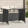 VidaXL Garden Table with Black Glass Top 110x68x70 Poly Rattan, Outdoor Table, Garden Dining Table, Furniture 366350