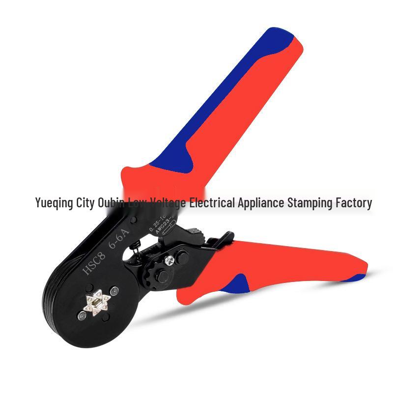 Manufacturer 6-6A European Style Tubular Terminal Crimping Pliers for Wire & Insulation, Manual Tool.