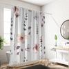 1 Piece Of 180X180Cm Pink Ink Floral Digital Printing Shower Curtain Partition, Bathroom Waterproof And Mold Resistant