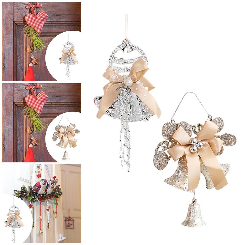 Christmas Bell Pendant Holiday Hanging Charm PVC Christmas Tree Ornament for Festive Home Door Window Decoration