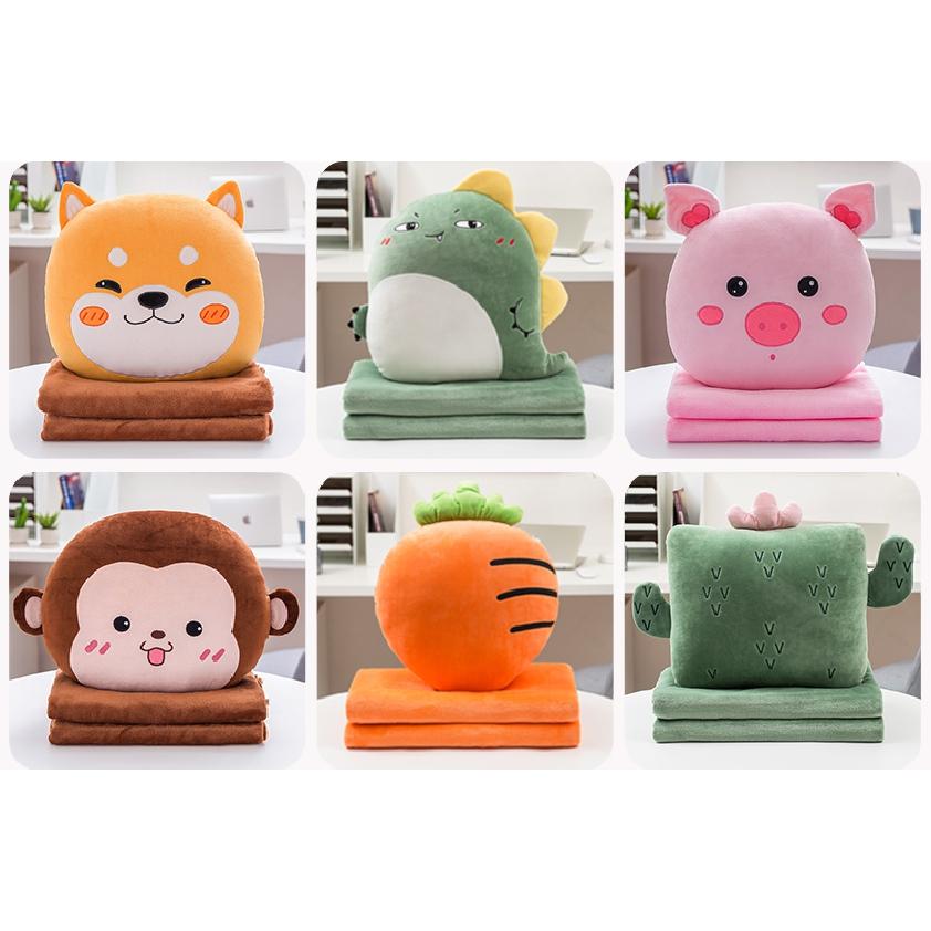 Cute Plush Pillow Quilt Hand Warmer Dual-Use Cushion Folding Blanket Car Office Sofa Cushion Quilt  Couch Pillow Good
