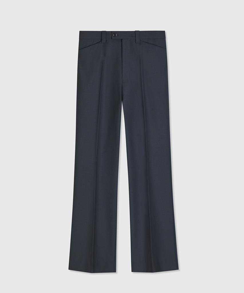 TAILLE 80S Contoured Waist Wool Trousers Dolphin