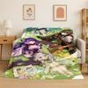 New Genshin Impact Cartoon Game Flannel Blanket Soft Warm Throw Blanket for Bedroom Living Room Bed Travel Camping Picnic Gift