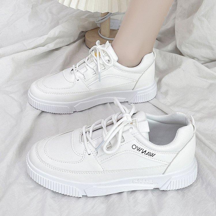 White Shoes for Women Mixed Batch  Autumn New Rubber Soft Bottom Soft Leather Lightweight Basic Style Casual Sneaker Women
