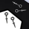 For Women Black Silver Stainless Steel Clip On Earrings Ear Cuff Korean Stud Earrings Men Ear Clips