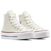 Converse Chuck Taylor All Star Lift Platform Archive Stars Comfortable and Versatile High-top Canvas Shoes for Women in White