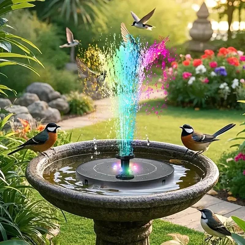 3W/3.5W LED Solar Fountain Water Pump, 7 Pump Heads, Garden Pond Independent Portable Floating Solar Fountain Water Pump