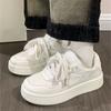 Platform White Shoes Women's 2024 Spring and Autumn New Versatile Shoes Ins Tide Niche Students Sports and Leisure Board Shoes