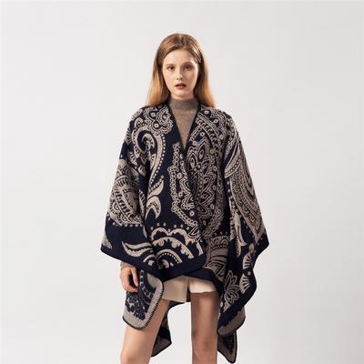 New Fashion Winter Warm Ponchos And Capes For Women Oversized Shawls and Wraps Cashmere Pashmina Female Bufanda Mujer