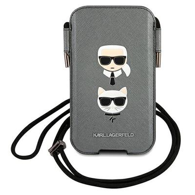 Etui Do iPhone 12 Karl Lagerfeld Saffiano Szare