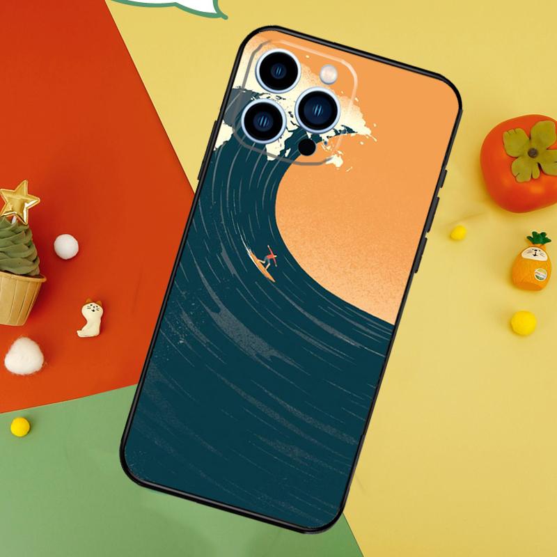 Surfing Wave Phone Case For iPhone 17 Pro Max 16 14 13 12 11 15 Pro Max Plus 12 13 Mini 16e 17 Air Cover