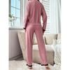European and American pajamas women's four seasons new trousers long-sleeved princess style lace solid color loungewear set