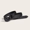 Womens Fashion Pu Belt With Carved Flower Design For Street Style