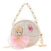 Bow Princess Pearl Flower Design Children Wallet Girl Handheld Bag Crossbody