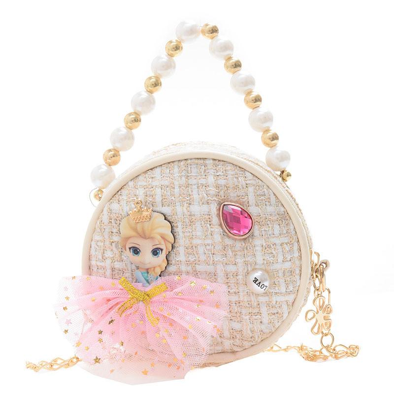 Bow Princess Pearl Flower Design Children Wallet Girl Handheld Bag Crossbody