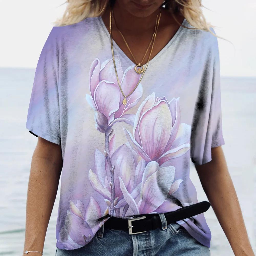 Women Tshirt Summer Fashion  Drawn Printed Casual Short Sleeve Top Pullover Comfortable Plus Size Tee Trendy Outfit XL