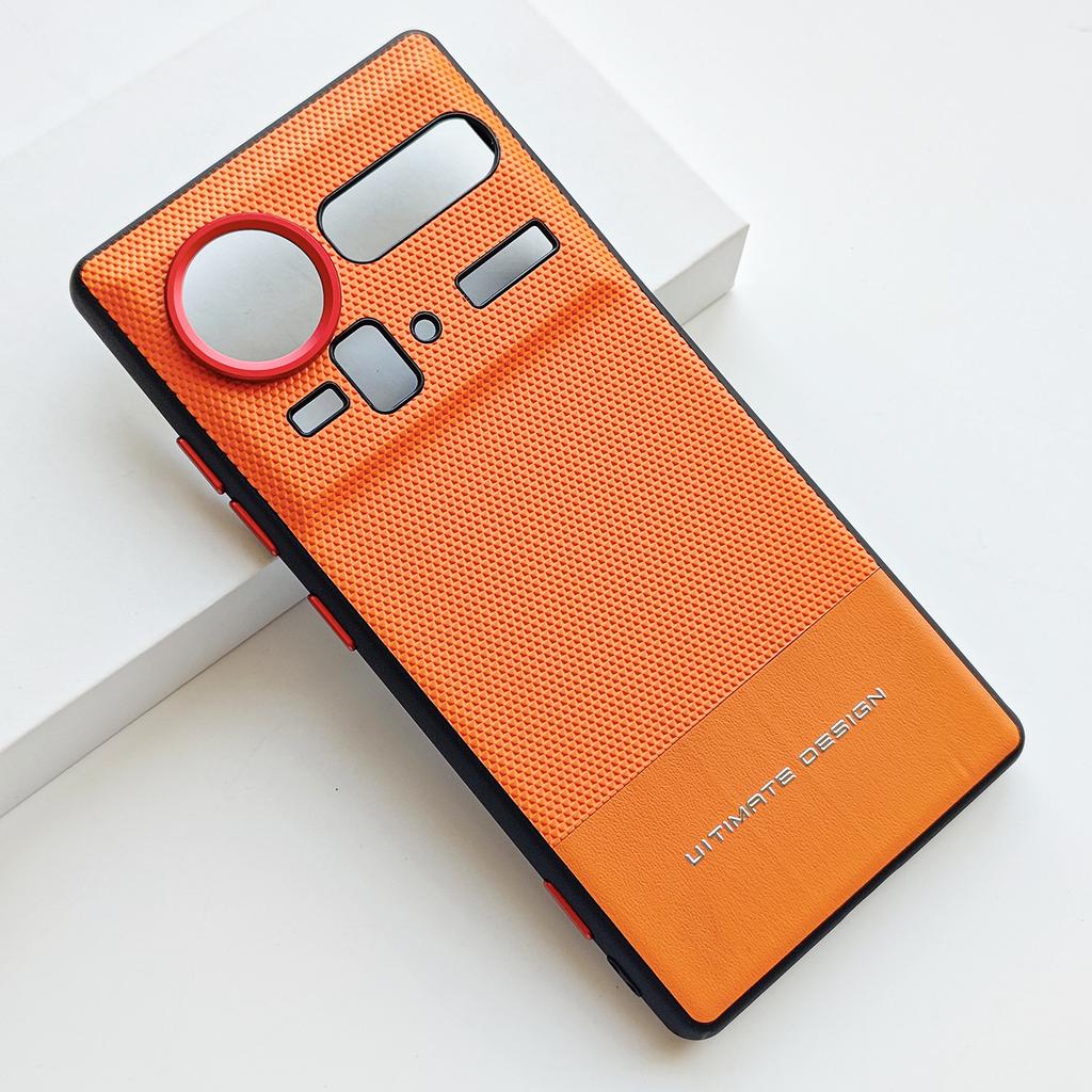 Pentru ZTE Nubia Z80 Z70 Z70S Ultra Piele PU Prietenoasă cu Pielea Taste în Culori Contrastante Ramă Cameră Spate Protector Capac Moale