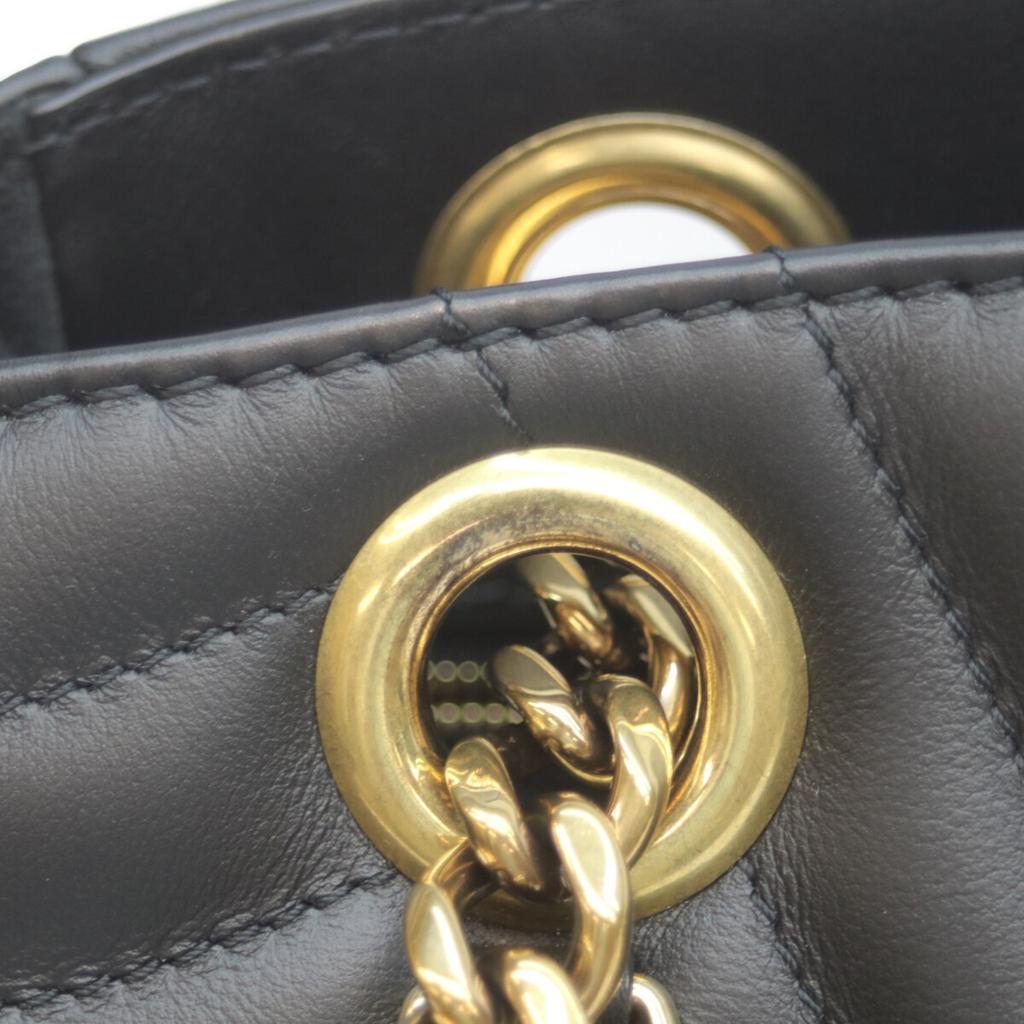 Louis Vuitton M51496 Schwarze Kalbsleder Wellenketten Tragetasche Tragetasche schwarzGebraucht